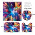 thumbnail image 4 of Lalilo 4 Pcs Vivid Shower Curtain Sets with Rugs for Bathroom Decor,Color Splash Series Fractal and Bathroom Curtain Set with Mats, 4 of 6
