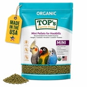 TOP's Parrot Food Mini Pellets for Budgies, Cockatiels, Lovebirds, Parrotlets & Parakeets, USDA Organic Certified, Non-GMO, Corn, Soy & Peanut Free, 1 lb