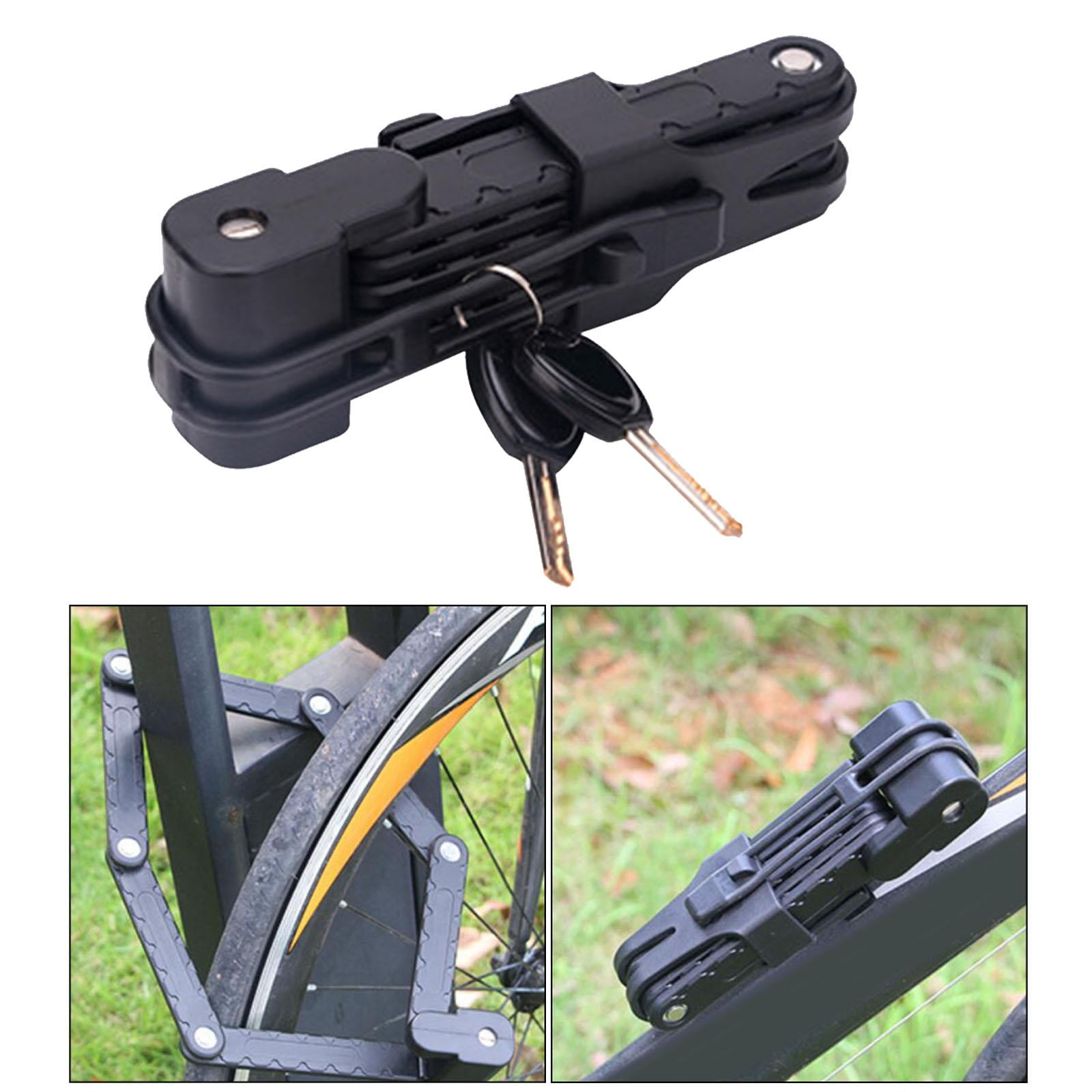 DimyFew Bike Lock Bicycle Scooter Motorcycle Folding Locks with 2 Keys, Fold Chain Heavy Black