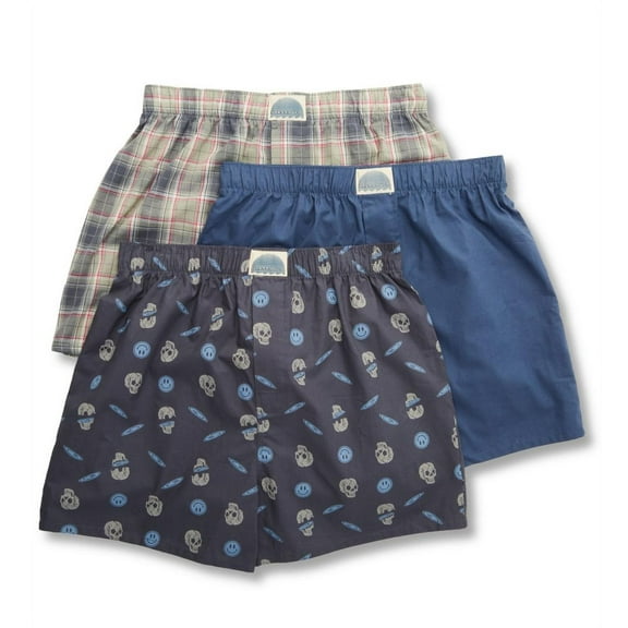 Men's Lucky 213PB09 Cotton Woven Boxers - 3 Pack (Turbu/Vintage/Plaid L)