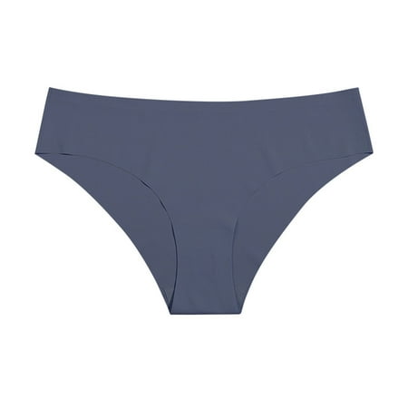 Scyoekwg Womens Thongs Thong Mid Waisted Ladies Panties Fashion Bikini Underwear Hipster Panties Solid Color Breathable Briefs(Blue XL)