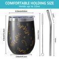 thumbnail image 5 of Floral 12oz Stainless Steel Insulated Wine Tumbler with Lid and Straw – Double Wall Vacuum Mug for Hot & Cold Drinks, 304 Steel Interior, Sweat-Free Design,Thanksgiving,Christmas, Spring,Flower, 5 of 5