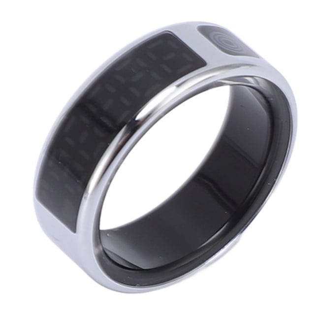 Display Smart Ring with APP Display Screen Multiple Sports Modes IP68 Water Resistant Stainless Steel 18mAh Smart Fitness Ring for Cycling Running