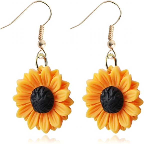 DESIGNICE Sunflower Earring Resin Sunflower Daisy Dangle Drop Earrings for Women Sunshine Jewelry