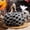 Black, variant on Halloween Knitted Fabric Pumpkin Ornaments, Hand Woven Stuffed Artificial Pumpkins for Table, Shelf, Party Decor
