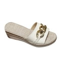 thumbnail image 2 of BONIXOOM Wedge Sandals for Women Clearance Fall None Wedge Casual Fashion Womens Shoes White Size 6.5, 2 of 7