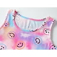 thumbnail image 2 of Beezizac Summer Tie Dye Pajamas for Girls Smiling Face Pattern Tween Clothes Tank Top & Shorts PJ Set Big Kid Size 14, 2 of 7