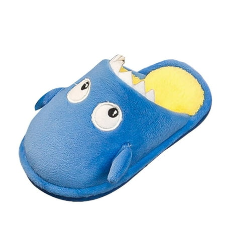 

WOEOEE Kids Cotton Slippers Anti-Skid Toddler Girls Boys Winter Warm Slippers Warm Children Shoes