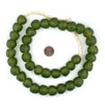 thumbnail image 2 of The Bead Chest African Recycled Glass Beads – Handmade in Ghana – Lime Green 18mm Strand for Jewelry Making, Crafts, and Home Decor I Approximately 38 Beads, 2 of 4