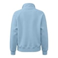 thumbnail image 3 of RUTAYY Women's Sweatshirt Long Sleeve Solid Color Quarter Zip Stand Collar Front Pocket Pullover Tops Sky Blue, 3 of 4