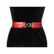 thumbnail image 4 of Cinturones elásticos delgados de 2 piezas para mujer INSPIRE CHIC con brillo y decoraciones de lentejuelas color rojo, 4 of 6