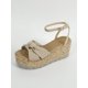 thumbnail image 4 of Fashion Apricot Sandals For Women, Knot Decor Ankle Strap Wedge Sandals, 4 of 5