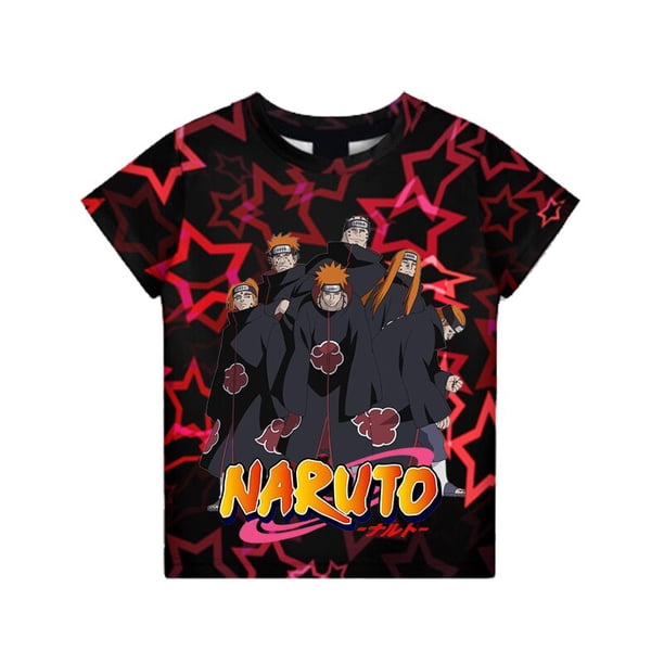 Uzumaki Naruto Adult Children's Clothing Sasuke 3D Digital Printing Loose Large Size Short-sleeved T-shirt Kids Summer Tee TopsAdults 3XL(70-80kg) Gao Jinjia LED