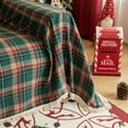 thumbnail image 5 of Rosnek Christmas Couch Cover, Plaid Sectional Sofa Covers Farmhouse Furniture Protector for Dogs, Sofa Throw Blanket Slipcover with Tassels Washable, Christmas Sofa Decorations Gifts, 5 of 8