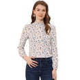 thumbnail image 1 of Blusa floral Casual Allegra K Rosa Claro M, 1 of 5