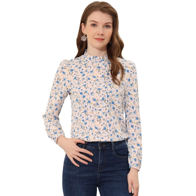 Blusa floral Casual Allegra K Rosa Claro M