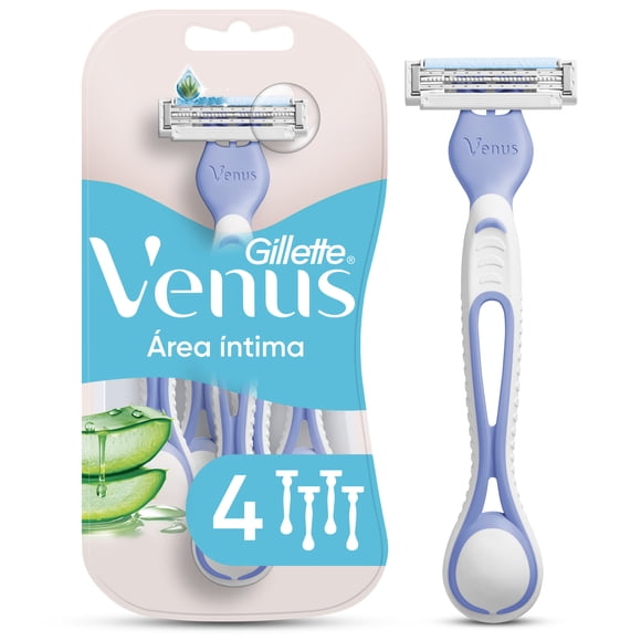 Rastrillo Desechable Gillette Venus Área Íntima para Depilación Íntima Mujer 4 pzas