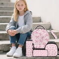 thumbnail image 2 of Jeiento Pink Bow Backpack Set of 5 Fashion 17 Inch Adjustable Padded Straps Backpack with Lunch Box Pencil Pouch for 9-12 Years Old Kids Middle School School Supply Set, 2 of 7
