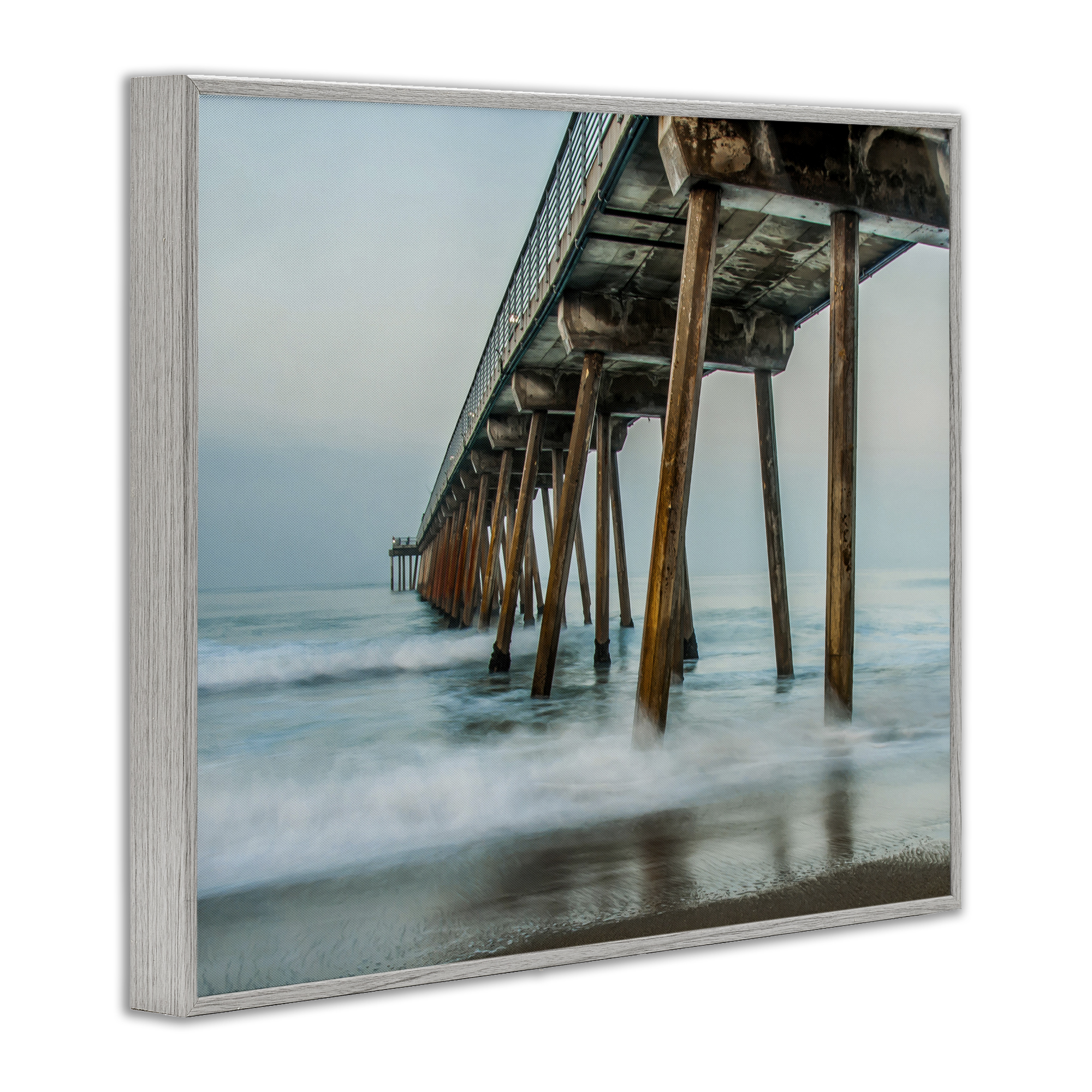 Stupell Industries Summer Dock Splashes Landscape Photography Gray Framed Art Print Wall Art, 14 x 11