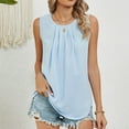 thumbnail image 6 of purcolt Womens Chiffon Tank Top Pleated Sleeveless Crew Neck Flowy Shirt Dressy Casual Loose Fit Tunic Blouse Summer Beach Tops, 6 of 8