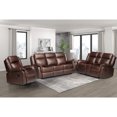 thumbnail image 2 of Hybition 3-Piece Living Room Set, PU Leather Reclining Sofa Set, Hidden Console with Cup Holders, Storage Box-Color:Brown, 2 of 7