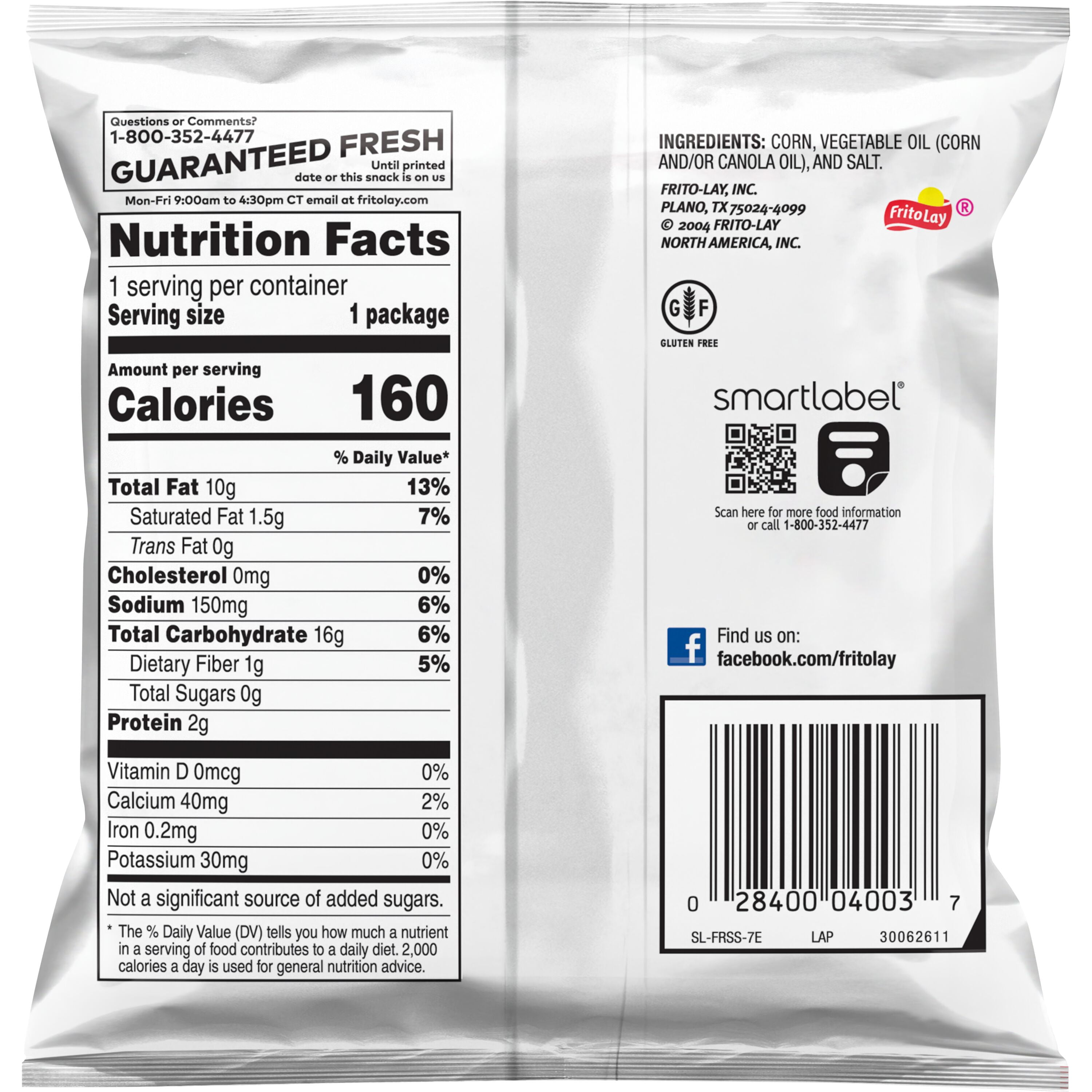 Fritos The Original Flavored Corn Chips Snack Chips, 1oz Bag