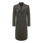 Braveman Men's Knee Length Wool Blend Three Button Long Jacket Overcoat Top Coat