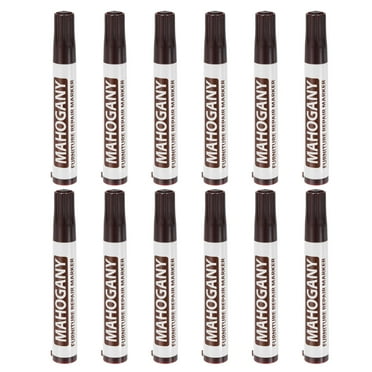 Uxcell Furniture Repair Wood Markers, 12 Pack Mahogany Touch Up Filler Sticks, Oil Based Paint Markers for Scratches, Wood Floors
