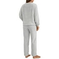thumbnail image 3 of Innerwin Ensemble de Pyjama en Polaire pour Femmes 2 Pcs Couleur Unie Col Rond Chaud Sherpa Gris Clair S, 3 of 4