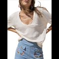 thumbnail image 2 of Camisetas de Mujer con Cuello en V, Corta, Informales, Holgadas, de Verano M, 2 of 8