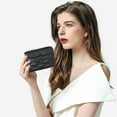 thumbnail image 5 of Women Leather Wallet Small Bifold Zipper Pocket Wallet Card Case Purse with ID Window - black, 5 of 5
