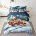 thumbnail image 2 of Manfei Merry Christmas Bedding Comforter Set 7pcs, Cartoon Farm Truck Full Bedding Set, New Year Theme Fitted Sheet Flat Sheet, Breathable Home Decor, 2 of 8