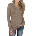 thumbnail image 1 of New Fall/winter 2022 Women's Slim-fit Plus-size Blouse With Long-sleeved Pullover And Zipper In Solid Color, 1 of 5
