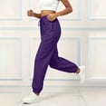 thumbnail image 4 of ZHYou No Boundarie Sweatpants for Women Fleece Multi Vertical Seam Drawstring High Waist Loose Cuffed Leg Joggers with Side Pockets,Purple,Size 2XL, 4 of 6