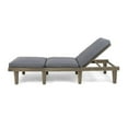 thumbnail image 3 of Noble House Ariana Outdoor Acacia Wood Chaise Lounge Grey/Dark Grey Cushion, 3 of 25