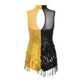 thumbnail image 4 of Alvivi Kids Girls Color Block Sequins Tassels Fringed Leotard Dress Ballroom Latin Dance Costume Yellow 16, 4 of 7