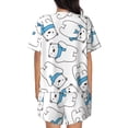 thumbnail image 3 of Naloa Scarf Bear Women's Short-Sleeved Pajama Set, Loungewear, Summer pajamas, Breathable Cozy - Small, 3 of 9