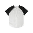 thumbnail image 2 of Ma Croix Men's Premium Baseball Tee Button Down Two Tone Raglan Short Sleeve Jersey, 2 of 7