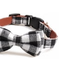 thumbnail image 1 of Collar de gato Likrtyny de algodón PU con lazo ajustable a cuadros negro L, 1 of 8