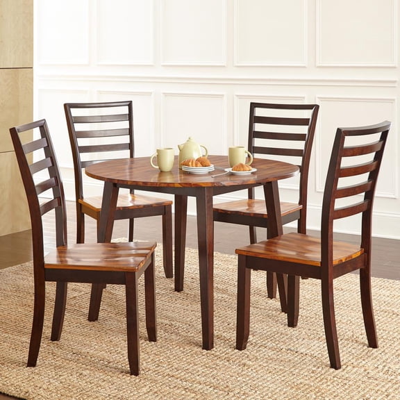 Steve Silver Abaco 5Pc 42" Round Dining Set with Drop Leaf in Cordovan Cherry