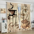 thumbnail image 4 of Coffee Kitchen Curtains,Coffee Theme Rustic Drink Dessert Window Treatments for Bedroom Living Room Café Modern Cute Window Drapes 2 Panels Set,Total Size 42 x 54 Inch, 4 of 6