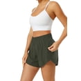 thumbnail image 5 of Women's Running Shorts Elastic High Waisted Athletic Workout Shorts with Pockets, 5 of 8