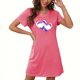 thumbnail image 1 of Camisón corto de San Valentín para mujer, talla grande, estampado en el pecho, cuello redondo, manga corta, 1 of 3