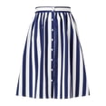 thumbnail image 1 of Allegra K Falda Mujer Midi A Rayas Con Botones Y Elástica, dos colores Blanco azul M, 1 of 6