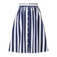 thumbnail image 1 of Allegra K Falda Mujer Midi A Rayas Con Botones Y Elástica, dos colores Blanco azul M, 1 of 6