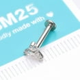 thumbnail image 3 of 14 Karat White Gold OneFit Threadless Trinity Sparkle Flat Back Stud Labret, 3 of 4