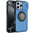 thumbnail image 2 of For iPhone 16 Pro Max 6.9 inch Push Mount Friendly Camera Protective [Ring Stand] Hybrid Case - Light Blue, 2 of 4