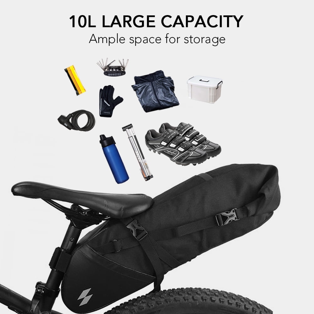 Details about   Bike Bag Waterproof Reflective 10L Large Capacity Saddle Bag Cycling Foldable 