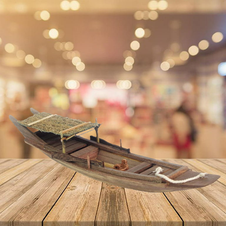 Wooden Boat Shelf, Standing Boat Display with Nepal