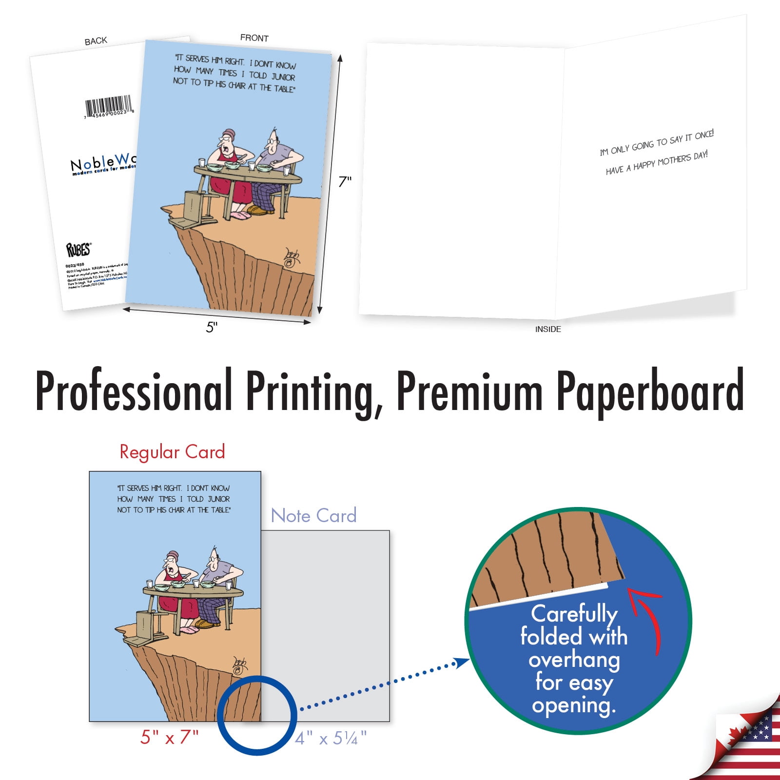 NobleWorks 36 Assorted Box Set Funny Mother's Day Greeting Cards w/5 x 7 Inch Envelopes (36 Designs, 1 Each) Mom Comical Moms AC10889MDG-B1x36